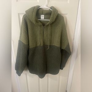 Sherpa half zip PINK VS hoodie